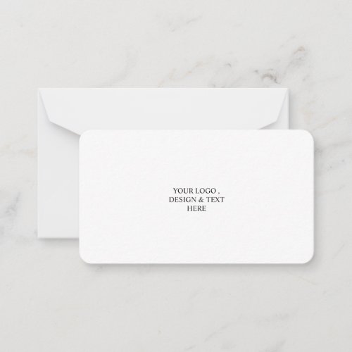 White Personalized – Your Logo & Text Here  Note Card