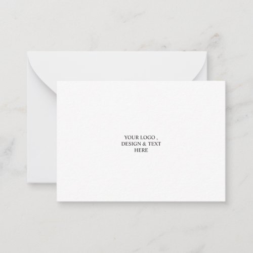 White Personalized – Your Logo & Text Here  Note Card