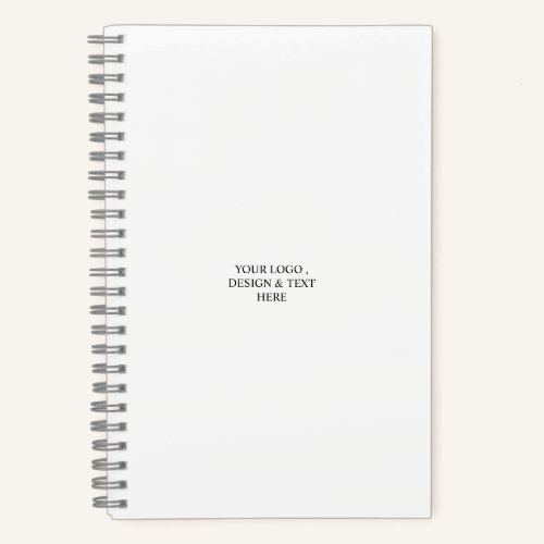 White Personalized – Your Logo & Text Here  Notebook