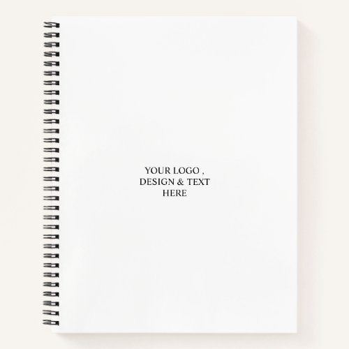 White Personalized – Your Logo & Text Here  Notebook