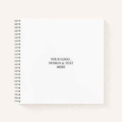 White Personalized – Your Logo & Text Here  Notebook