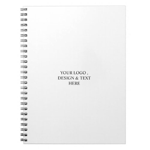 White Personalized – Your Logo & Text Here  Notebook