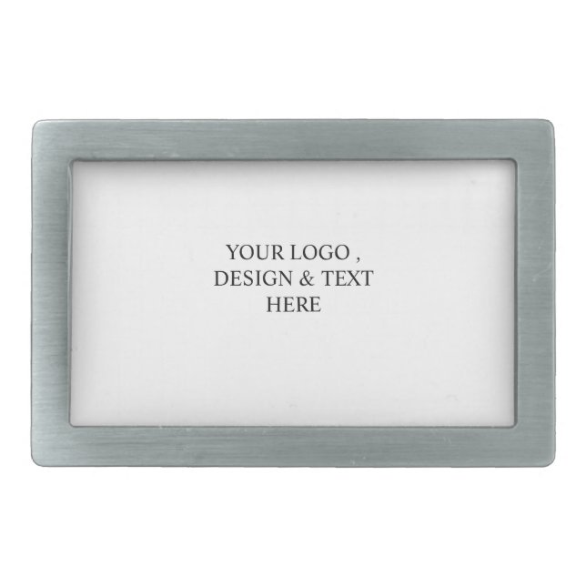 White Personalized – Your Logo & Text Here Patch Belt Buckle (Front)