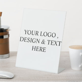 White Personalized – Your Logo & Text Here Pedestal Sign