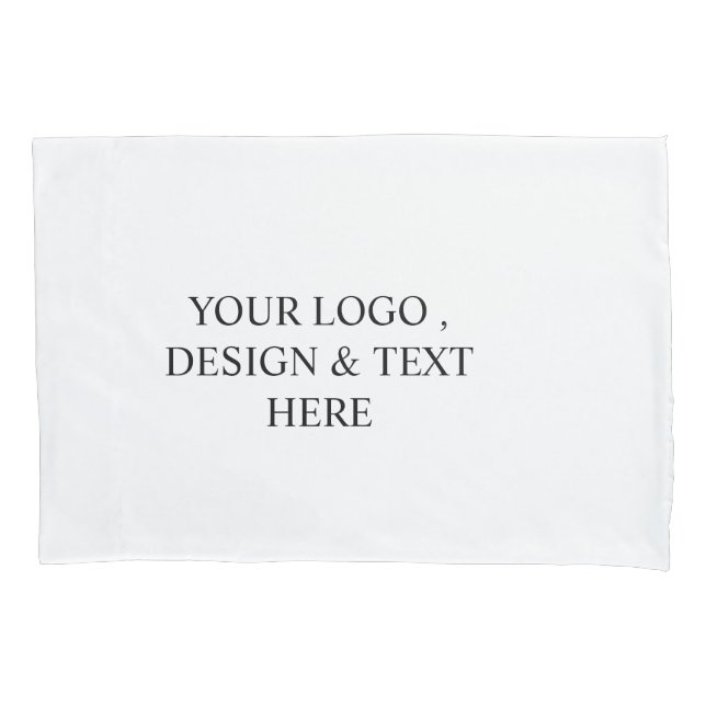 White Personalized – Your Logo & Text Here Pillow Case (Front)
