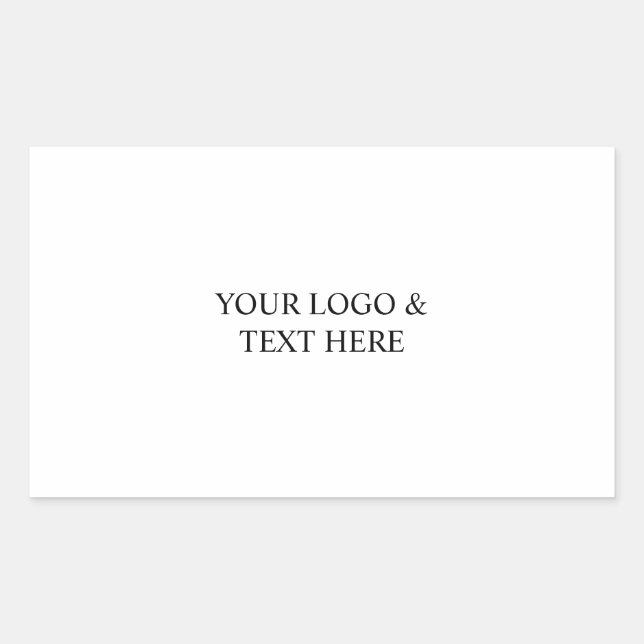 White Personalized – Your Logo & Text Here Rectangular Sticker (Front)