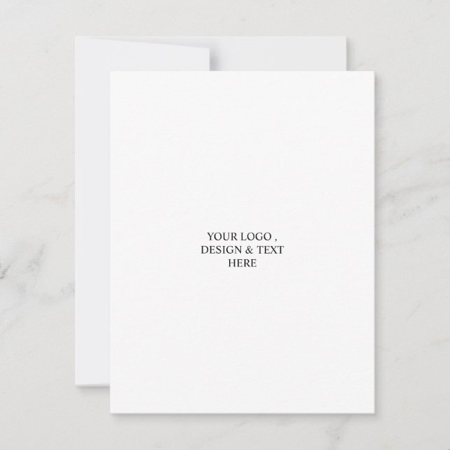 White Personalized – Your Logo & Text Here  RSVP Card (Front)
