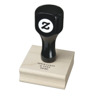 White Personalized – Your Logo & Text Here Rubber Stamp