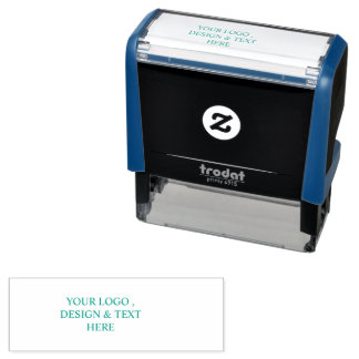 White Personalized – Your Logo & Text Here Self-inking Stamp