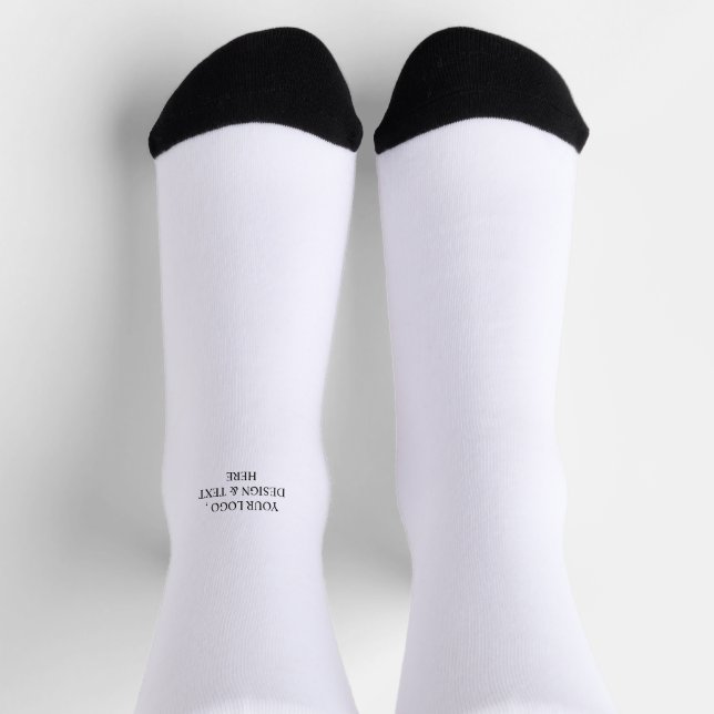 White Personalized – Your Logo & Text Here Socks (Top)