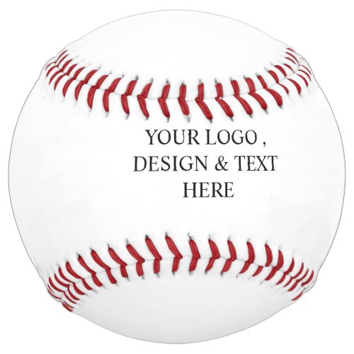 White Personalized – Your Logo &amp; Text Here Softball