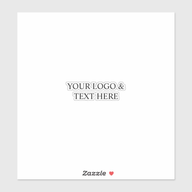 White Personalized – Your Logo & Text Here Sticker (Sheet)