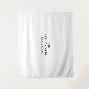 White Personalized – Your Logo & Text Here  Tapestry