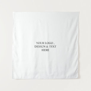 White Personalized – Your Logo & Text Here  Tapestry