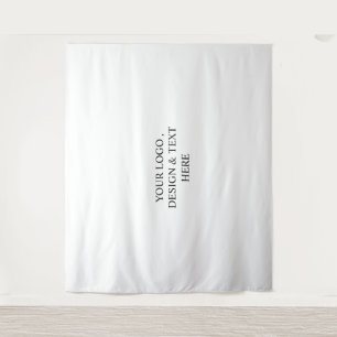 White Personalized – Your Logo & Text Here  Tapestry