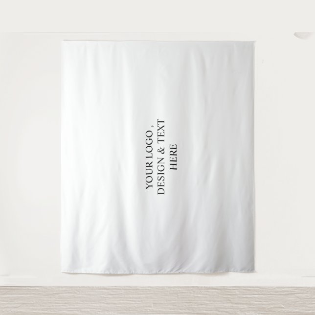 White Personalized – Your Logo & Text Here  Tapestry (Front)