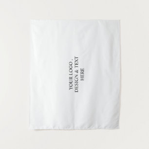 White Personalized – Your Logo & Text Here  Tapestry