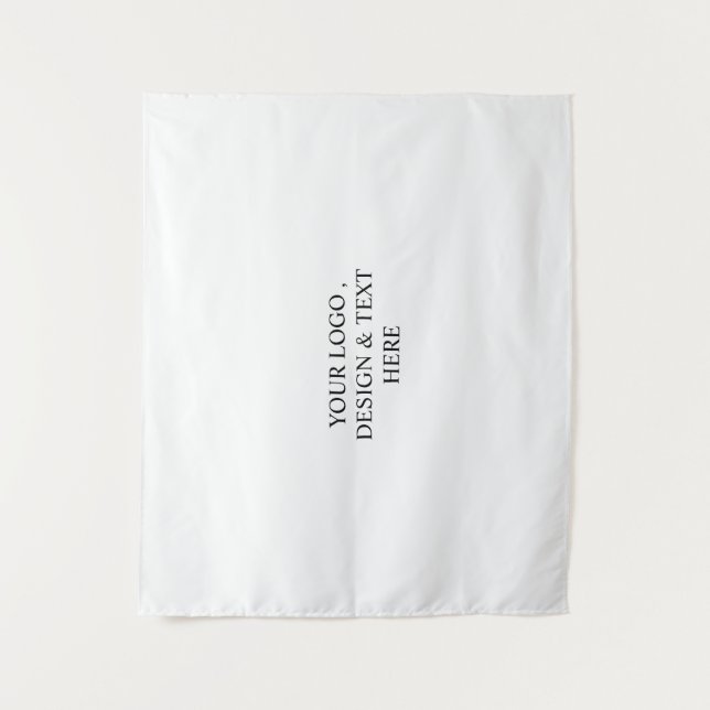 White Personalized – Your Logo & Text Here  Tapestry (Front)