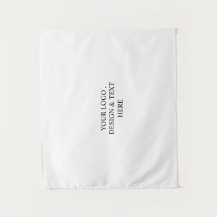 White Personalized – Your Logo & Text Here  Tapestry