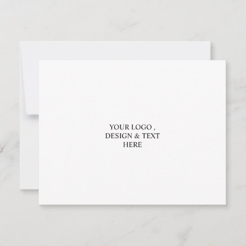 White Personalized – Your Logo & Text Here  Thank You Card