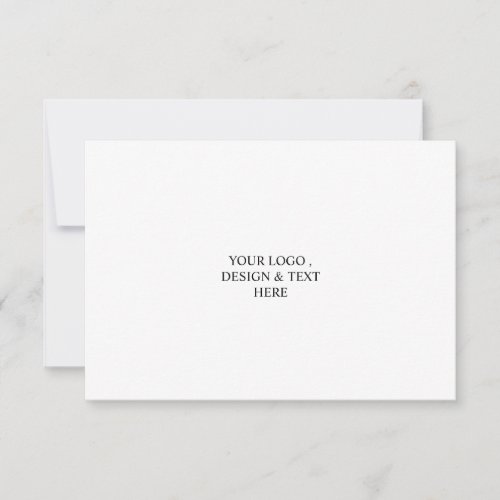 White Personalized – Your Logo & Text Here  Thank You Card