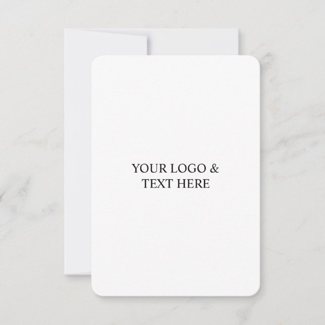 White Personalized – Your Logo & Text Here Thank You Card (Front)