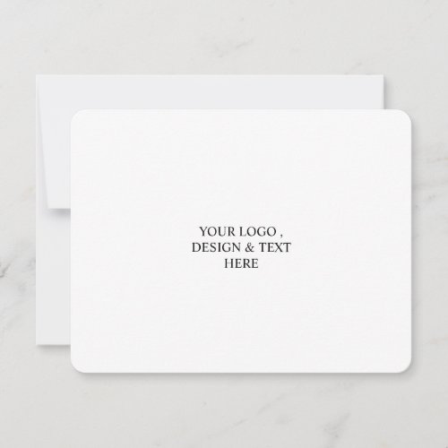 White Personalized – Your Logo & Text Here  Thank You Card