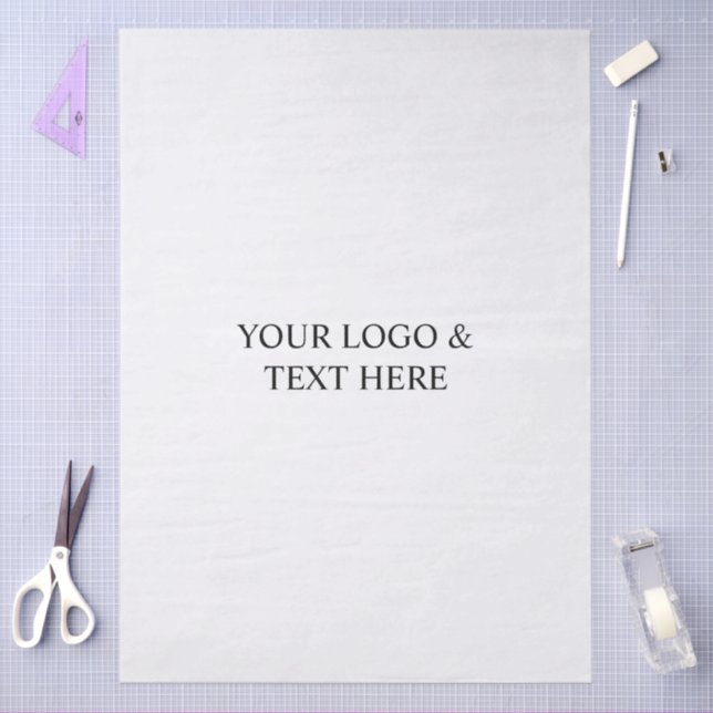 White Personalized – Your Logo & Text Here Tissue Paper (Craft)