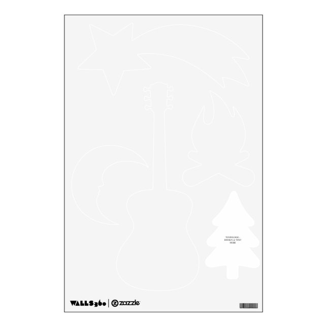 White Personalized – Your Logo & Text Here  Wall Decal (Front)