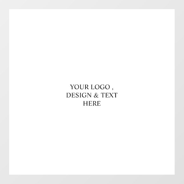 White Personalized – Your Logo & Text Here  Wall Decal (Front)