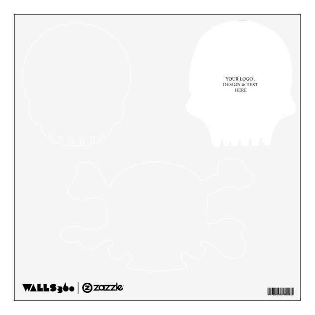White Personalized – Your Logo & Text Here  Wall Decal (Front)