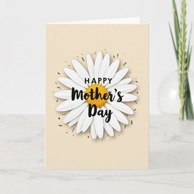 White Petal Mothers Day Bloom Card (Front)