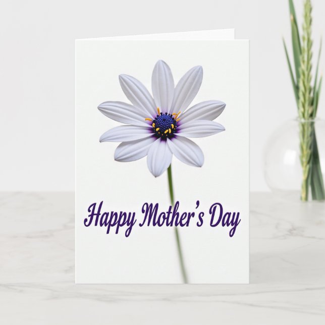 White Petal Mothers Day Card (Front)