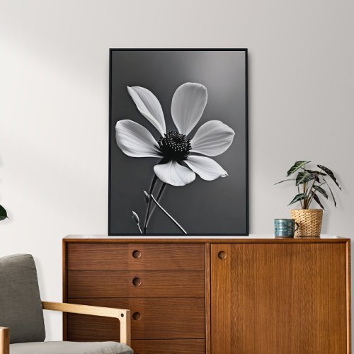 White Petal with Black Anther  Poster