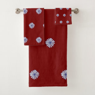 White Petals Cinnamon Gift Home Decor  Bath Towel Set