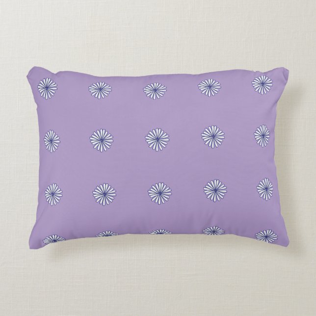 White Petals Lavender  Accent Pillow (Front)