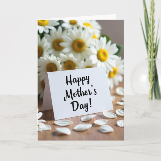 White Petals Mothers Day Card (Front)