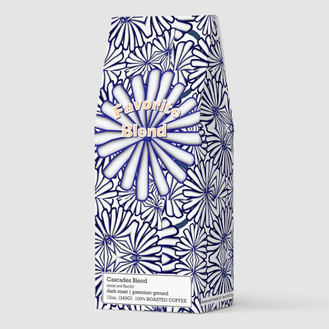White Petals Repeat   Roasted Coffee (Front)