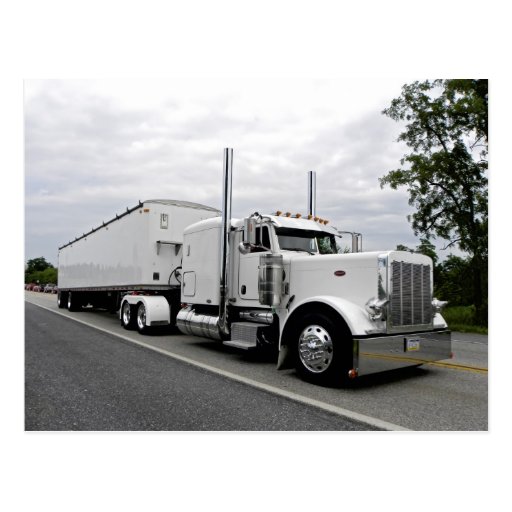 White Peterbilt 379 Postcard | Zazzle