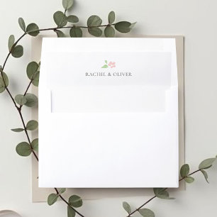 White Petit Floral Wedding Envelope Liner