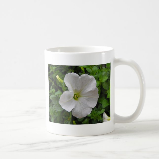 white petunia flower coffee mug (Right)