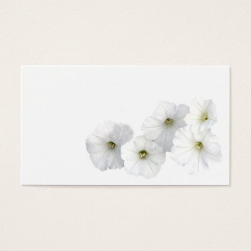 Customizable White Petunias Business Card