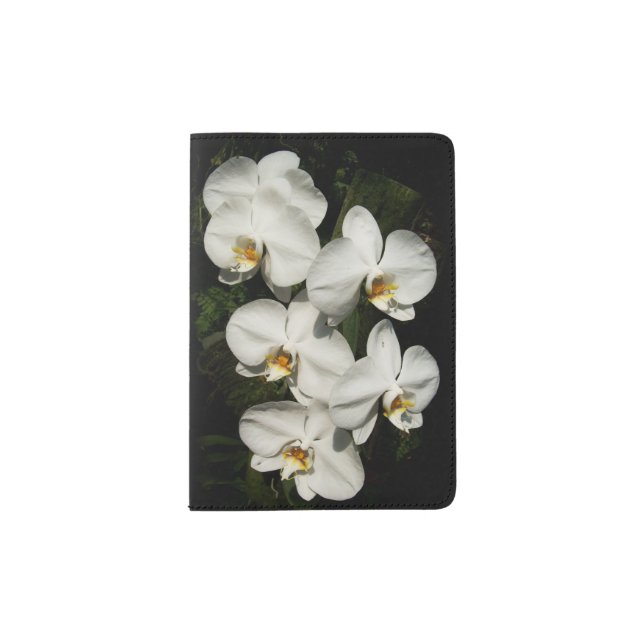 White phalaenopsis orchids passport holder (Front)