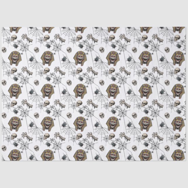 🤍 White Pharaoh Mummy Tissue Paper 🎃👑 (Front)