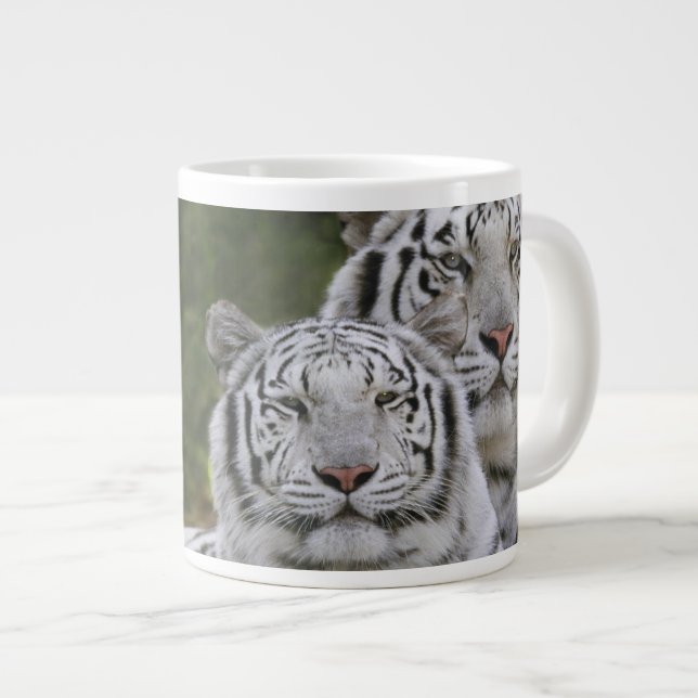 White phase, Bengal Tiger, Tigris Giant Coffee Mug (Front Right)