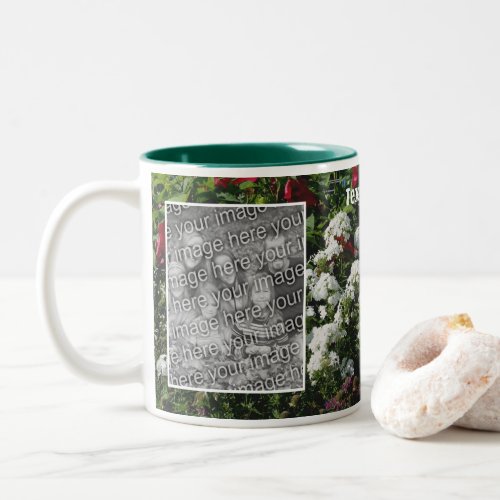 White Phlox Flower Garden Add Your Photo Two_Tone Coffee Mug