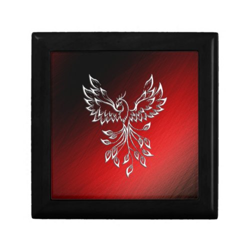 White Phoenix Rises Red n Black Ashes Gift Box