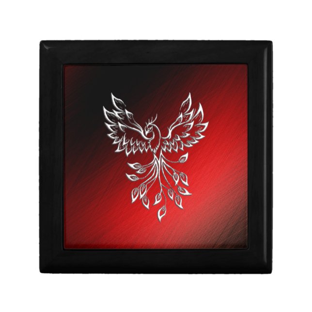 White Phoenix Rises Red n Black Ashes Gift Box (Front)