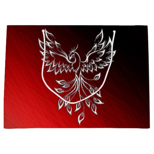 White Phoenix Rises Red n Black Ashes Large Gift Bag