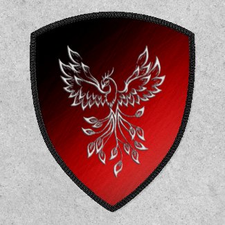 White Phoenix Rises Red n Black Ashes